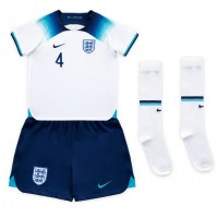 Echipament fotbal Anglia Declan Rice #4 Tricou Acasa Mondial 2022 pentru copii maneca scurta (+ Pantaloni scurti)